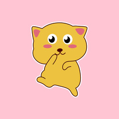Adorable cartoon kitten stickers playful and cute character 