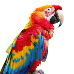 Fototapeta premium and keyword list based on the image you provided.. Vibrant Parrot Posing; Close-Up Shot against Black Background.