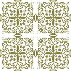 Olive Green Ornamental Seamless Pattern