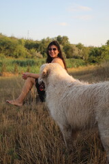 woman with dog