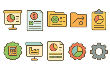 Finance and business line icon set. essential, editable, trendy icons collection