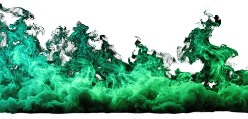 Emerald-hued, swirling, abstract flames against a black background.  Intricate, textured patterns of vibrant green smoke and fire
