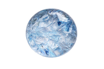 A sphere of fractured ice, light blue hues