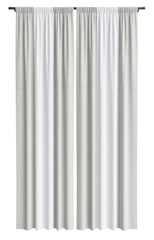 White window curtains hanging on a rod