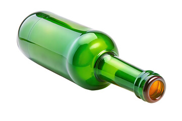  green wine bottle with a green cap isolated on white background PNG, AI GENERATED