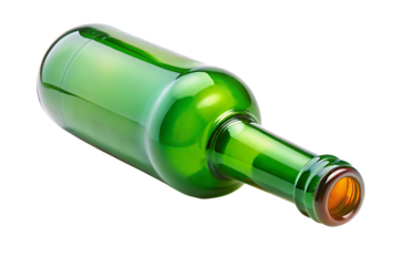  green wine bottle with a green cap isolated on white background PNG, AI GENERATED