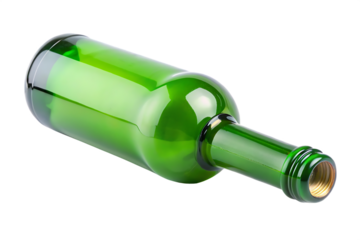  green wine bottle with a green cap isolated on white background PNG, AI GENERATED