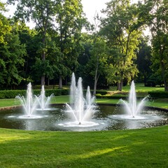 Fountains in a park