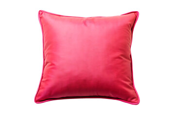  pink pillow with a red edge  isolated on white background PNG, AI GENERATED
