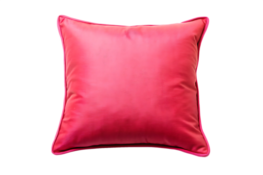  pink pillow with a red edge  isolated on white background PNG, AI GENERATED