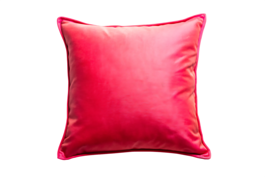  pink pillow with a red edge  isolated on white background PNG, AI GENERATED