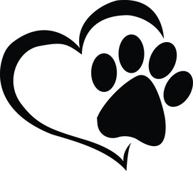 Cat or dog footprint vector design isolated on background. vector silhouette.
