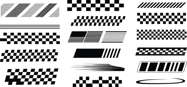 Monochrome Racing Design Elements A Grid of Speed & Style
