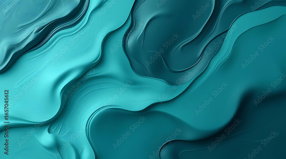 Poster abstract turquoise fluid art background with a smooth and flowing design, perfect for adding a touch