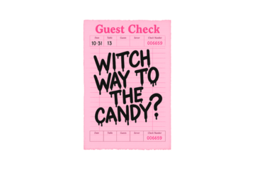 Witch Way to the Candy Funny Halloween Guest Check Receipt Sublimation Design