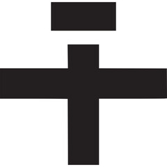 Illustration of a cross symbol isolated on white background, representing christianity, faith, and religious belief in a simple design