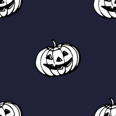 Jack-o'-lantern pattern on dark background for Halloween design  