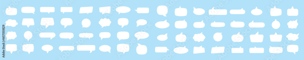 Aufkleber set of speech bubbles or dream clouds for dialog. blank empty vector white speech bubbles. speak bub