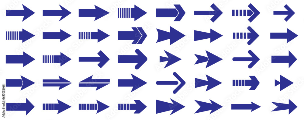 Aufkleber arrow icon set, arrow cursor collection, blue arrows icons vector set. collection of blue vector arr
