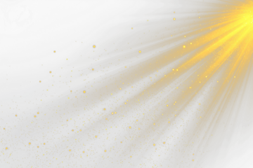 Shining and glowing stardust with yellow flare and glitter effects, floating dynamically, isolated on a transparent background. Bright, sparkling, and magical particles with subtle luminescence. PNG
