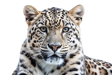 Black and White Leopard isolated on white background PNG,AI GENERATED