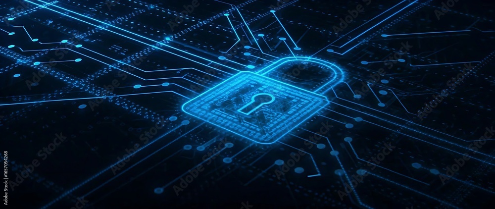 Poster cyber security data protection business privacy concept. cyber security ransomware email phishing en
