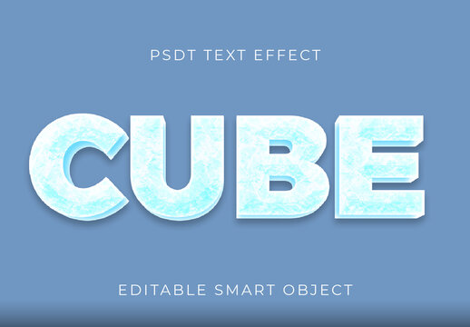 Blue And White Frost Font Crystal Ice Cube Text Effect