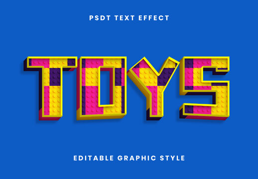 Colorful Cube Font Brick Toy Educational Text Effect