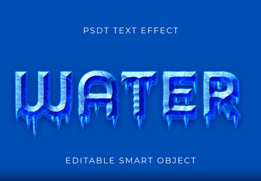 Blue Frost Font Frozen Melting Text Effect