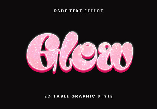 Pink And White Glitter Fancy Font Glowing Luxury Text Effect