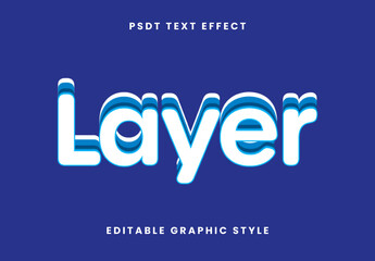 White And Blue Layered Bold Font Classic Text Effect
