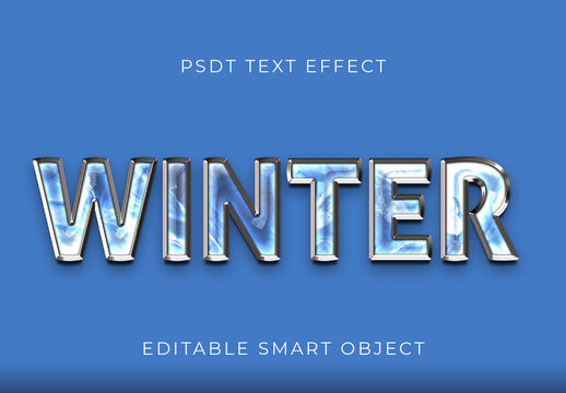White And Silver Frost Font Crystalized Ice Text Effect