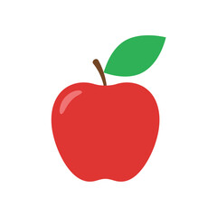 Illustration of a red apple, a healthy fruit rich in vitamins and antioxidants, perfect for a nutritious snack or dessert