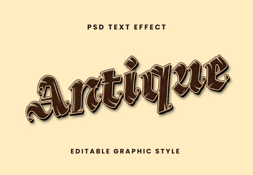 Beige And Brown Antique Font Vintage Gothic Decorative Text Effect