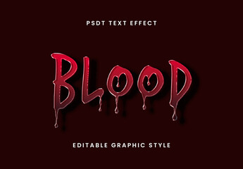 Red And Black Blood Font Drip Bloody Scary Text Effect