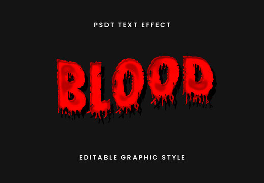 Red And Black Blood Font Dripping Bloody Creepy Text Effect