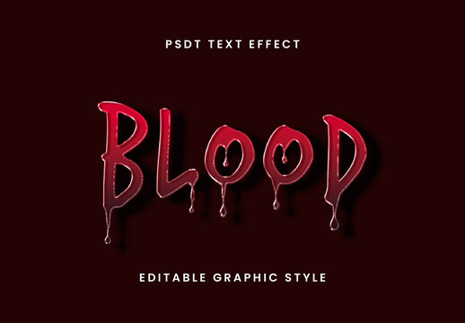 Red And Black Blood Font Drip Bloody Scary Text Effect