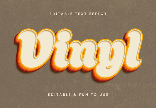 Orange And Beige Retro Font Groove Bubble Vintage Text Effect