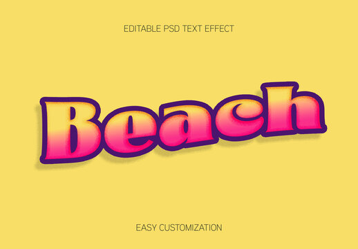 Yellow And Pink Summer Font 3D Bold Fun Text Effect
