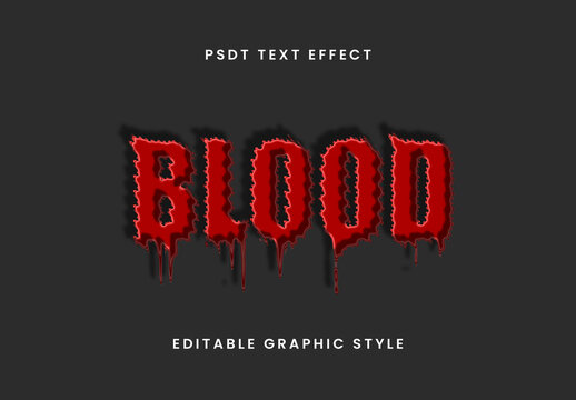 Red And Black Blood Font Horror Bloody Dripping Text Effect