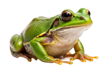 Green frog isolated on white background PNG,AI GENERATED