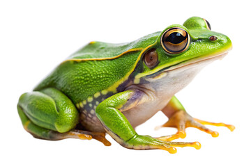 Obraz premium Green frog isolated on white background PNG,AI GENERATED