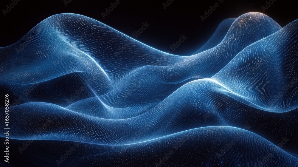 Aufkleber mesmerizing deep blue abstract composition showcases flowing patterns and textures evoking sense of tranquility and artistic expression.