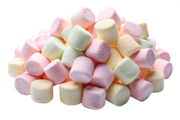  pile of marshmallows   isolated on white background PNG,AI GENERATED