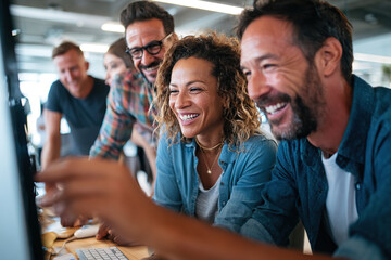 Team collaboration in a modern office setting during a brainstorming session