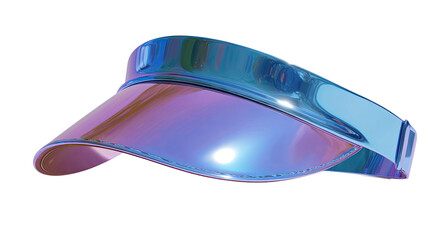 Shiny, iridescent visor, vibrant colors