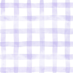 Purple White Plaid Gingham Madras Check Hand Drawn Background Pattern Overlay