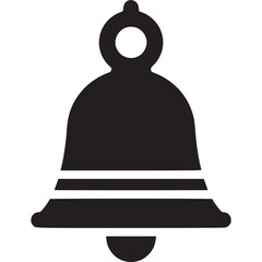 Classic bell illustration, isolated on white background, a symbol of celebration, notification, and traditional holidays like christmas