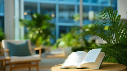 A minimalist office with a recycled financial strategy document