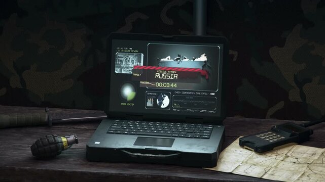 Russia Guided Missile Attack, Military Combat Coordination Tent